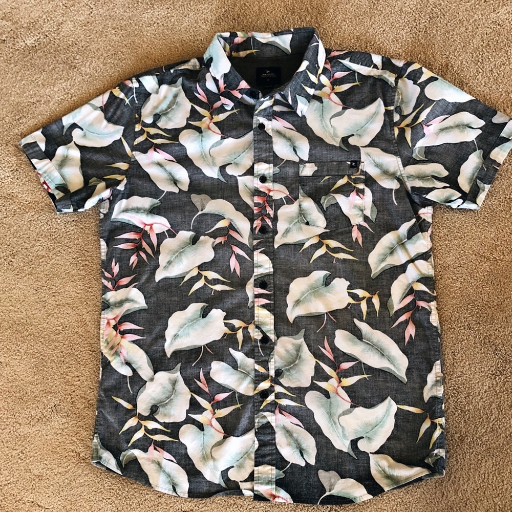 Floral Causal Button Down Shirt